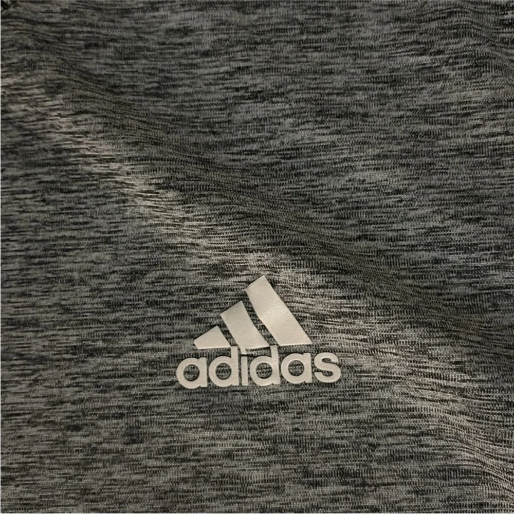 Adidas Bundle - Charcoal Men's Athletic Shorts and heathered grey dry fit tee -M